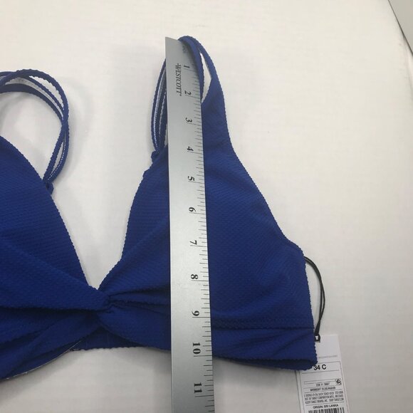 Shade And Shore Women's Size 34C Lined Triangle Bikini Swim Top Blue New - Picture 11 of 12